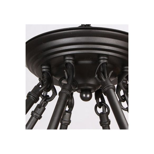 Multi Lights Circle Hemp Rope Chandelier Light Retro Industrial Style Hanging Lighting Fixture for Restaurant Bar