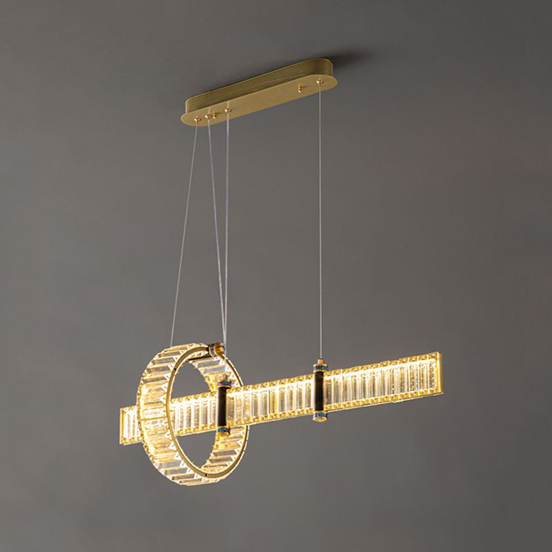 Contemporary Island Light Fixtures Crystal Hanging Lamp for Dining Room