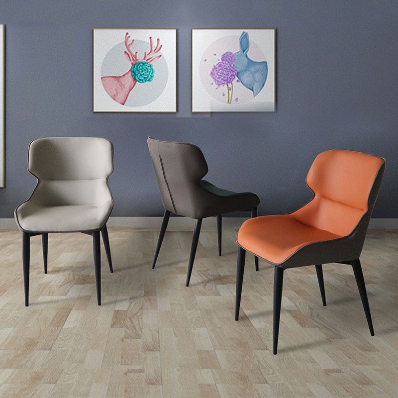 Sillón orejero de diseño moderno para el hogar, sillas laterales de comedor de cuero