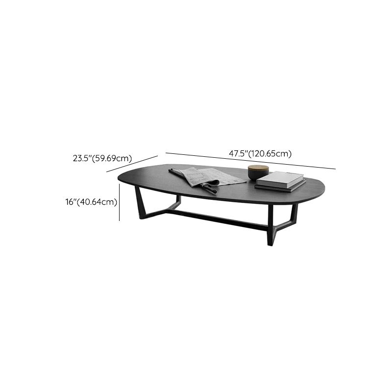 Contemporary Trestle Coffee Table Solid Wood Coffee Cocktail Table