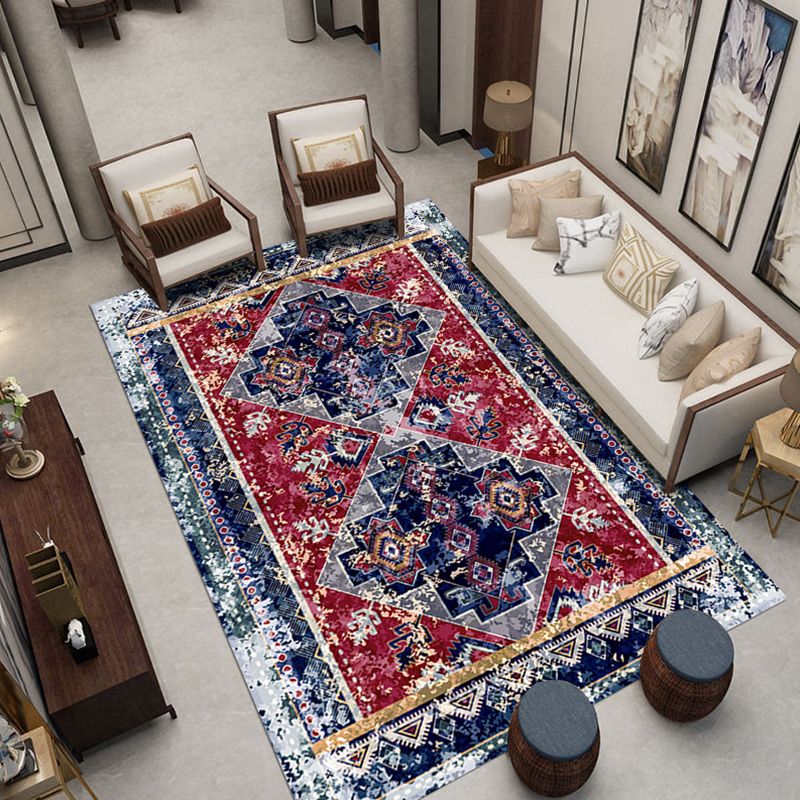 Traditioneel gebied Rug medaillonpatroon binnen tapijt wasbaar wasbaar polyester tapijt met niet-slip rug