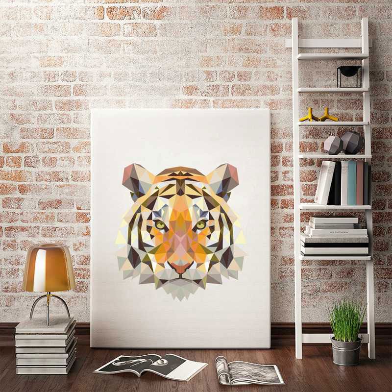 Orange Tiger Head Canvas Art Animal Classic for Decoration Wall Decor, Multiple Sizes