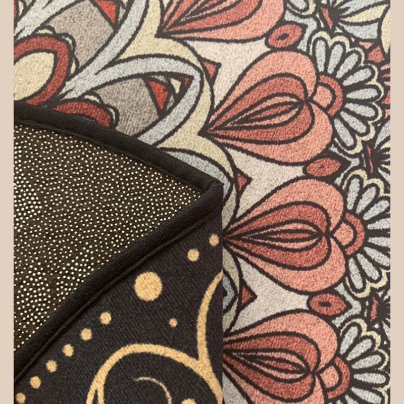 Brown Shabby Chic Rug Polyester Tribal Pattern Carpet Non-Slip Area Rug for Home Decor