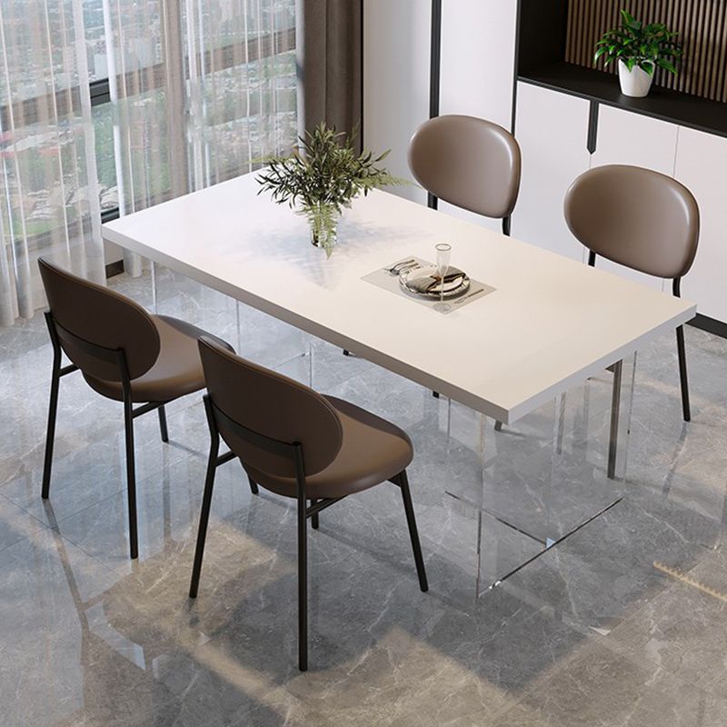 Modern Rectangle Stone Dining Table 1/4/5 Pieces Dining Set for Dining Room