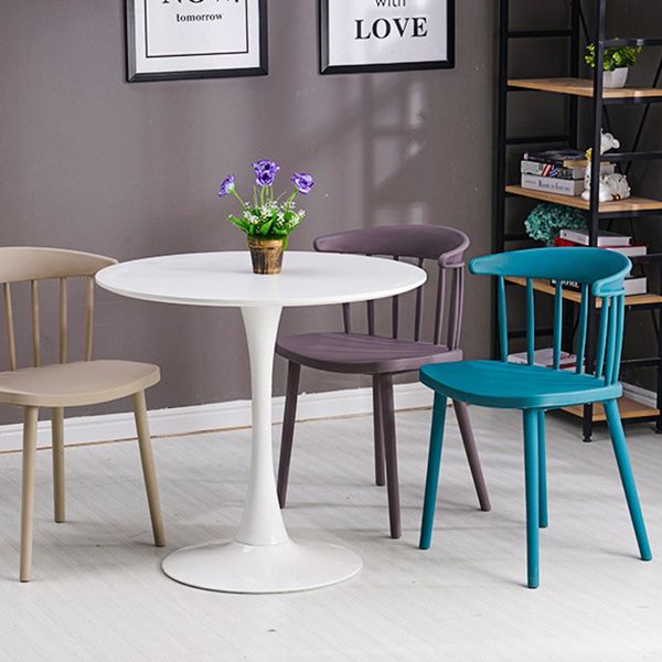 Contemporary Style Dining Chair Armless Chairs with Plastic Legs for Home