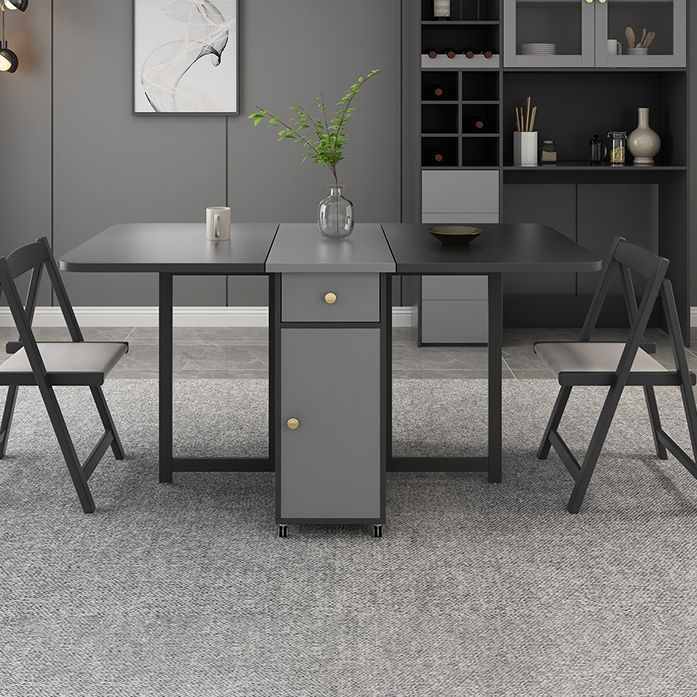 Rectangle Mid-Century Modern Dining Table Drop-Leaf Table with Ash Solid Wood Base,59"L x 29.1"H