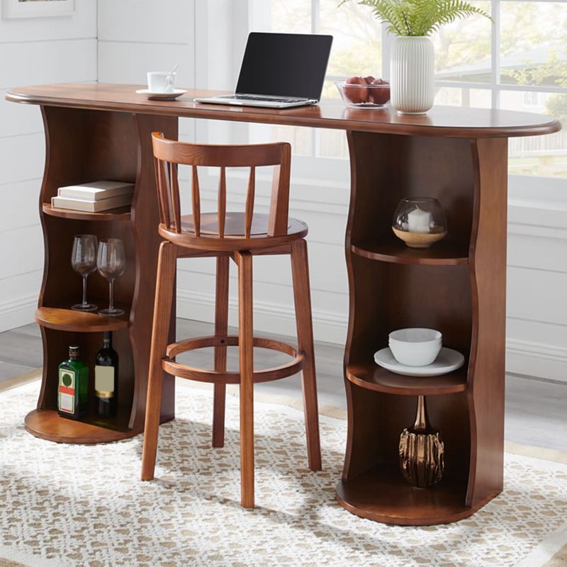 Modern Style Bar Stool Solid Wood Backrest Bar Stools with Swivel