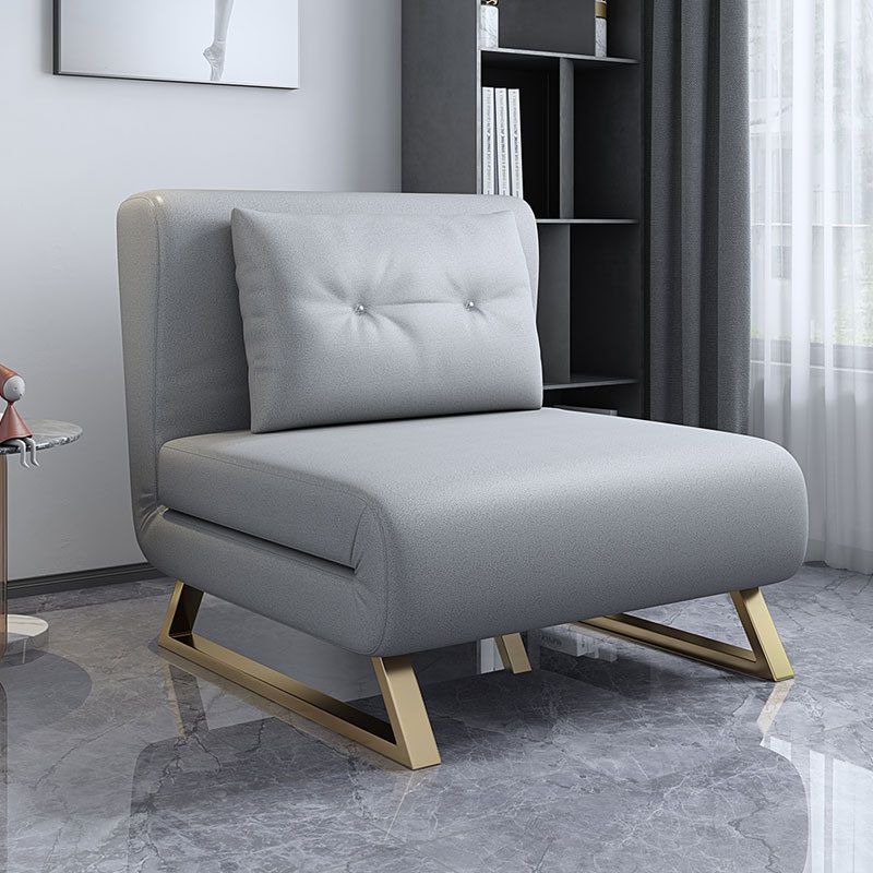 Cushion Back Futon Sofa Bed Pillow Included Sleeper Sofa with Gold Leg