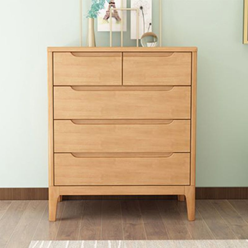 Contemporary Rubber Wood Storage Chest Home Chest with Drawers