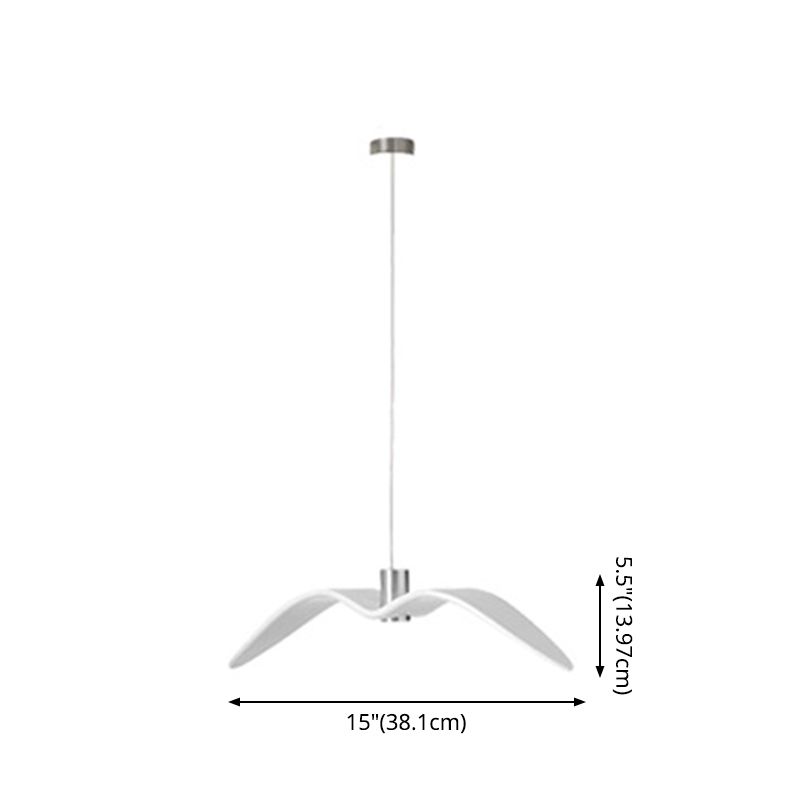 White Modern Art Deco Seagulls Hanging Lamp 1 Light Resin Material Drop Pendant for Dining Room