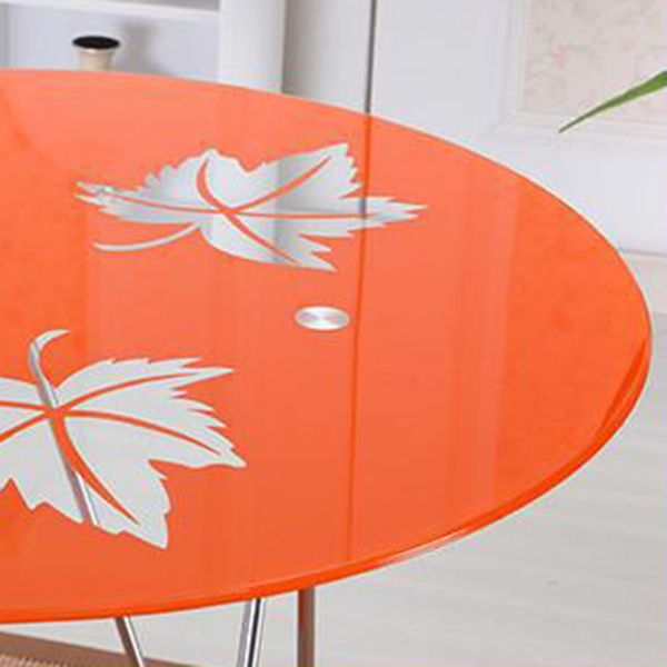 Modern Round Dining Room Table Tempered Glass Table with Pedestal Base for Dining Room