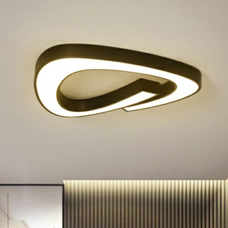 Slaapkamer plafondmontage verlichting moderne zwarte inbouw met geometrische acryl kap