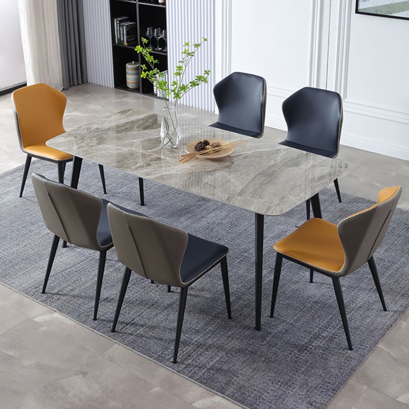 Sillas de comedor de metal industrial, silla lateral sin brazos para uso doméstico (juego de 2)