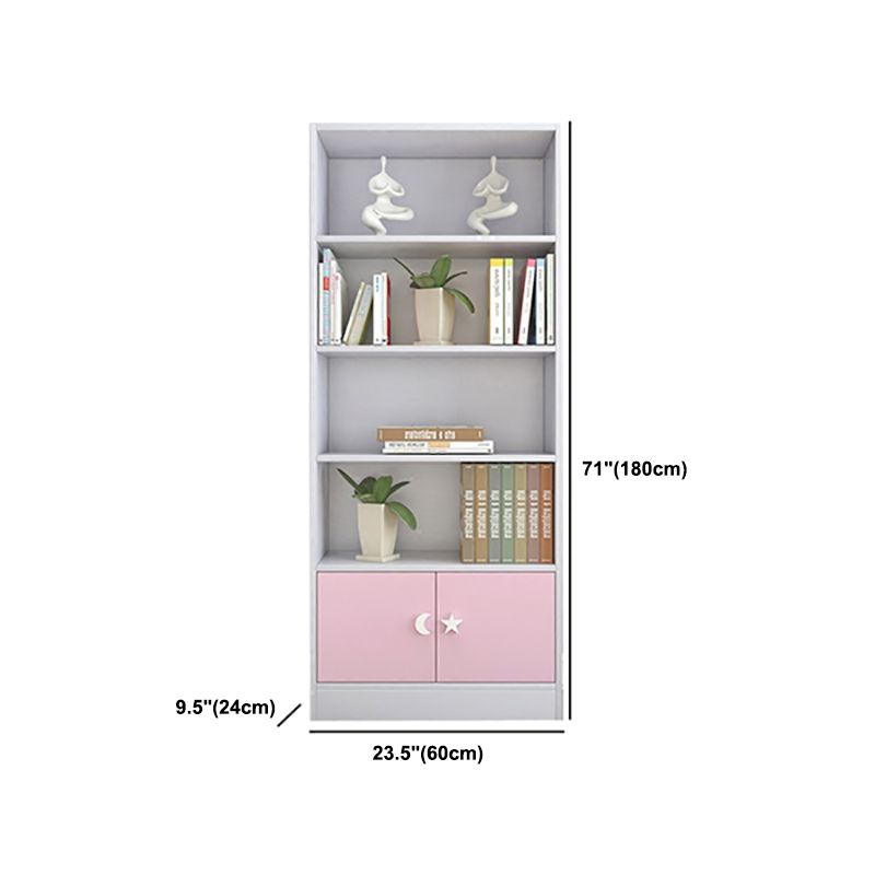 Contemporary Standard Bookshelf Wooden Closed Back Bookcase with Rectangular Shelves