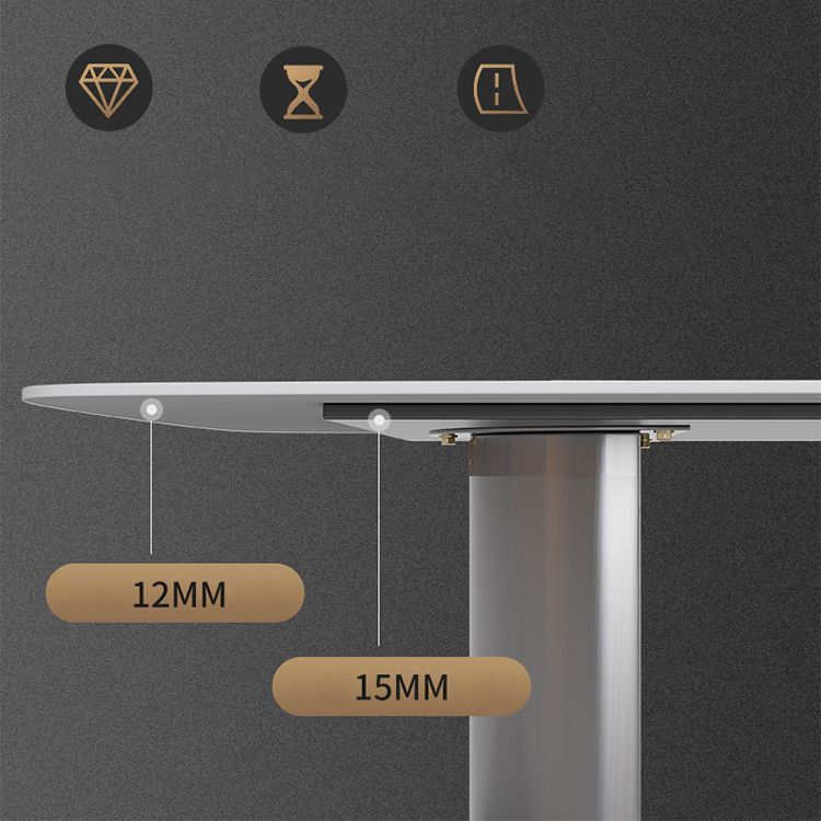 Sintered Stone Dining Room Set Modern Rectangle Table and Upholstered Chairs