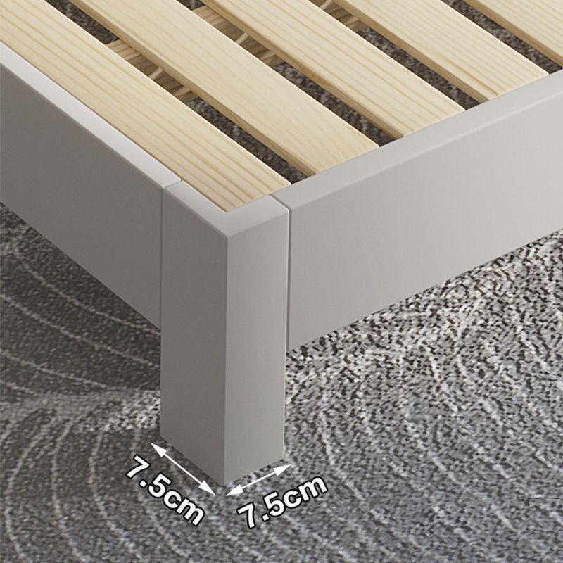 Modern White Platform Bed Solid Wood Platform Bed Frame with Headboard