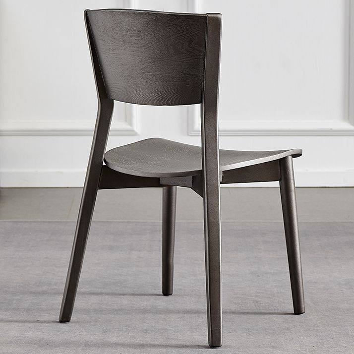 Contemporary Wood Dining Armless Chairs Open Back Dining Side Chair for Restaurant Use