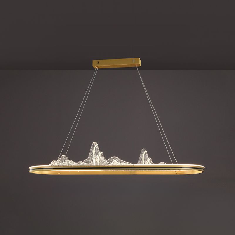Modern Lighting Chandelier 1 Light Island Lighting Ideas Metal Island Ceiling Light in Gold