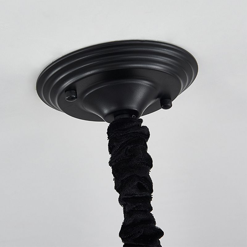 Cône à cristaux prismatique suspendu Light Traditional Parlour plafond lustre en noir