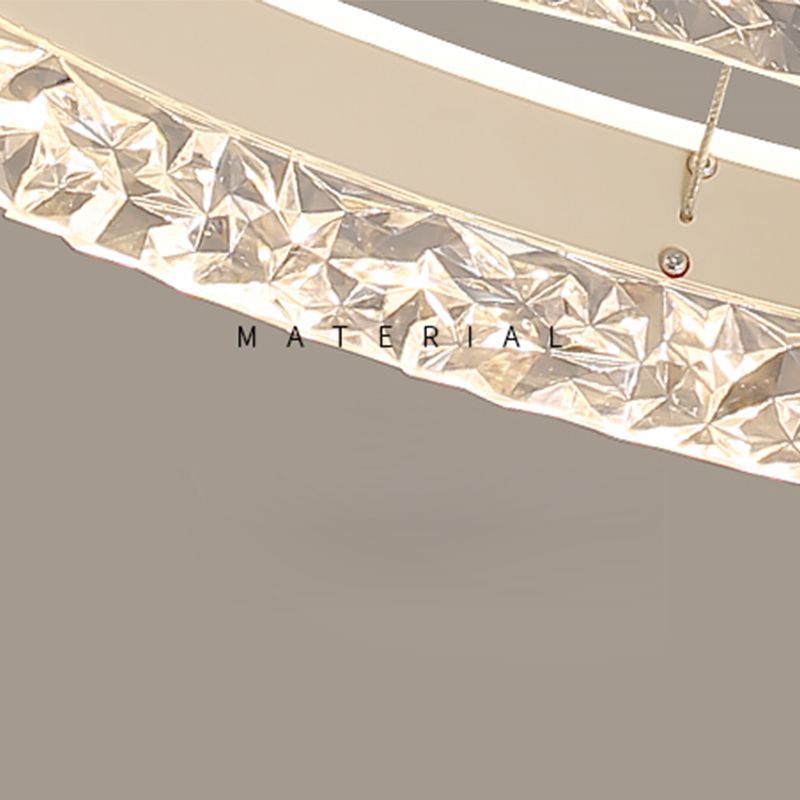 Modern Metal Chandelier Light Fixtures Round 1-Light Suspension Pendant Lamps with Acrylic Shade