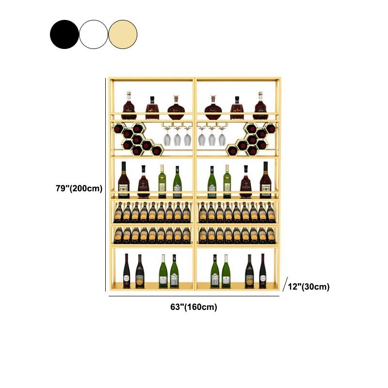 Modern Wine Shelf Freestanding Metal Wine Holder Rack with Shelf