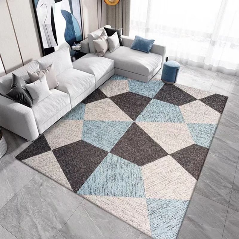 Gold Modern Rug Polyester Geometry Rug Washable Indoor Rug for Living Room