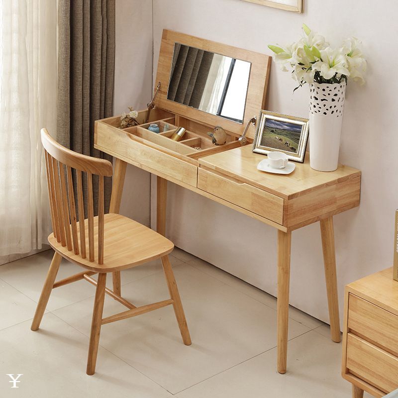 Scandinavian Make-up Vanity 17.71" Wide Vanity Tables with 1 Storage Drawer