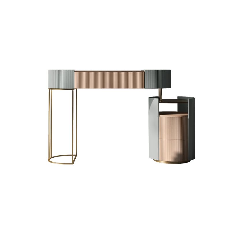 Contemporary Wood Makeup Vanity Set Glass Top Vanity Dressing Table