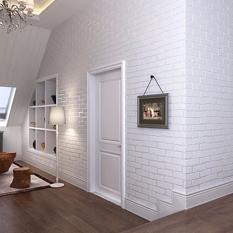 Brick Printing Wallpaper Roll Soft Color Industrial Wall Covering for Living Room