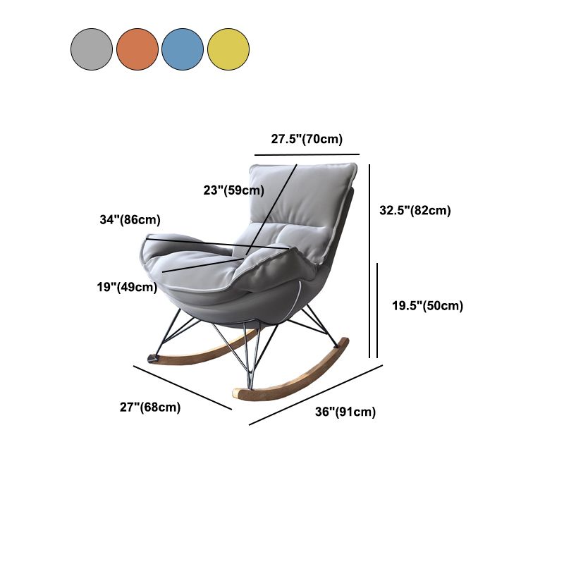Contemporary Rocking Chair Solid Wood Rocker Chair with Removable Cushions