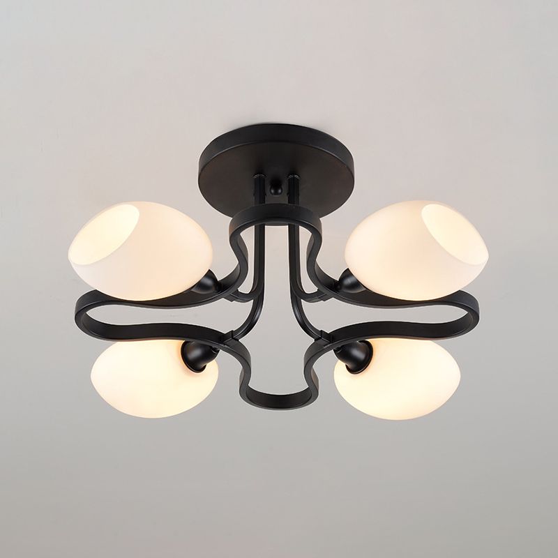 Wohnzimmer Deckenbeleuchtung Simplicity Glas Schwarz Halbbündig Mount Lampe