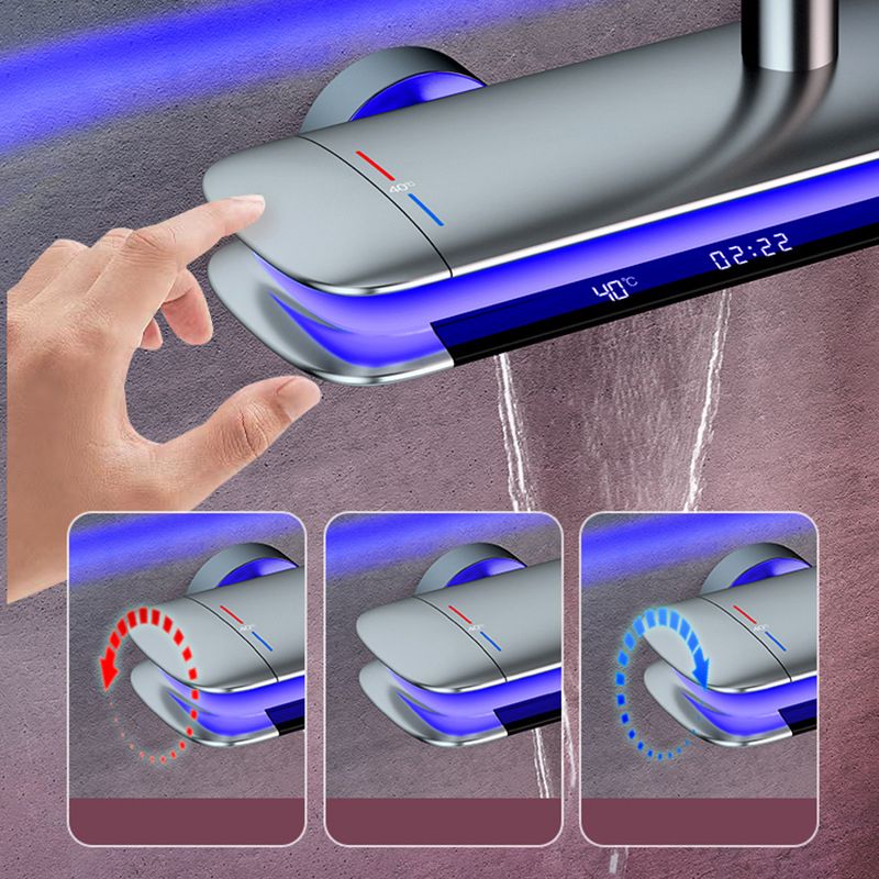 Copper Shower System Modern Wall-Mounted Spot Resistant Knob Handle Shower Set