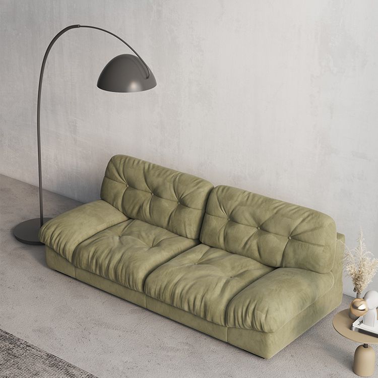 Contemporary Tufted Leather Sofa 41.34-In D Armless Living Room Sofa