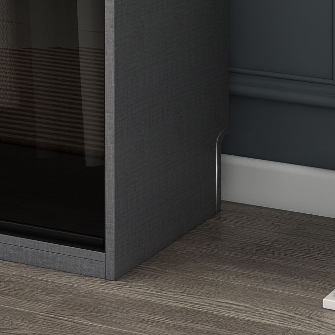 Mirrored Finish Cabinet with Glass Door Modern Interior Storage Cabinet