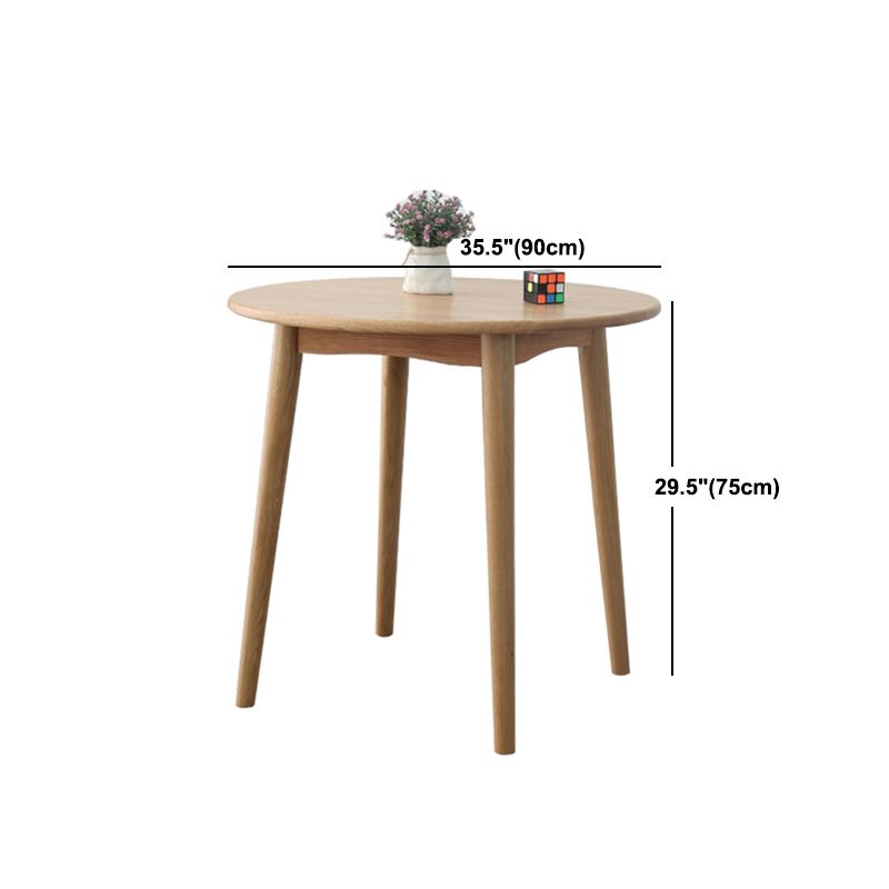 Round Dining Table Natural Contemporary Style Solid Wood Dinner Table for Home Kitchen