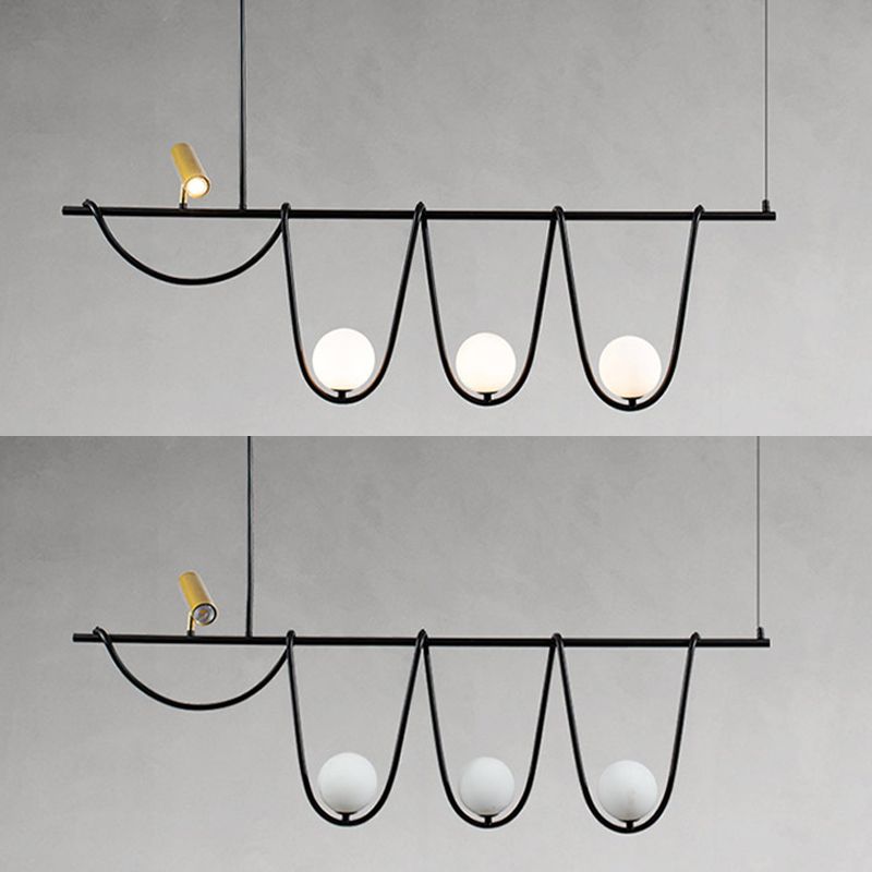 Modern Creative Pendant Light Metal 4-Light Island Light for Dining Room