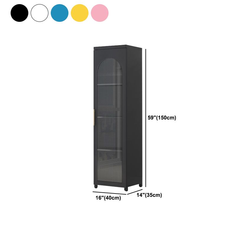 Modern Steel Bookcase, Glass Door Closed Back Bookshelf for Any Room