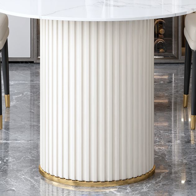 Metal Contemporary Free Form Dining Table Marble Table for Dining Room and Kitchen