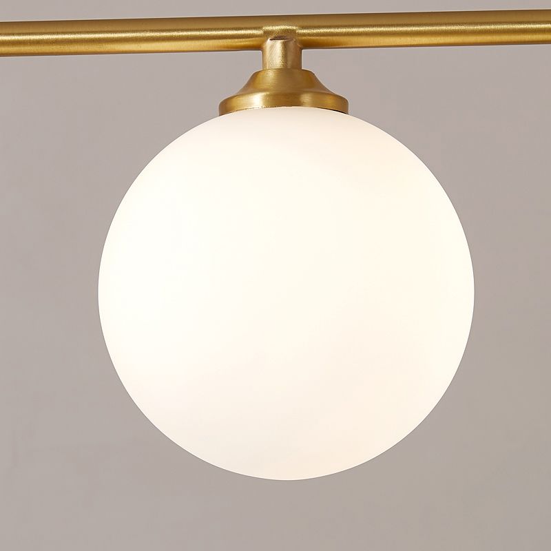 Simplicity Ball Pendant Lighting Opaline Glass Dining Room Island Light Fixture in Gold
