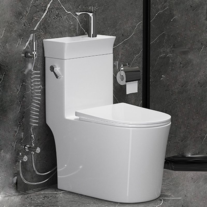 Modern White Ceramic Flush Toilet Floor Mounted Urine Toilet with Seat for Washroom