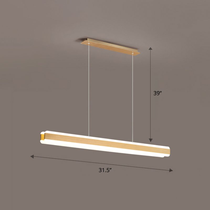Linear Acrylic Hanging Light Fixture Minimalistic LED Island Pendant for Dining Room