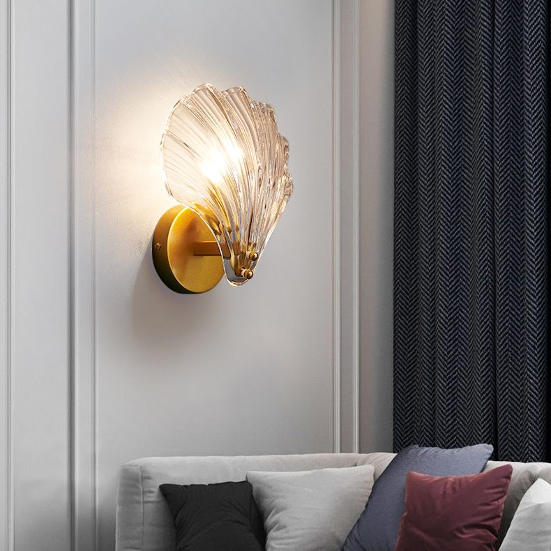 Shell Wall Mounted Light Fixture Contemporary Simplicity Glass Wall Lights for Corridor
