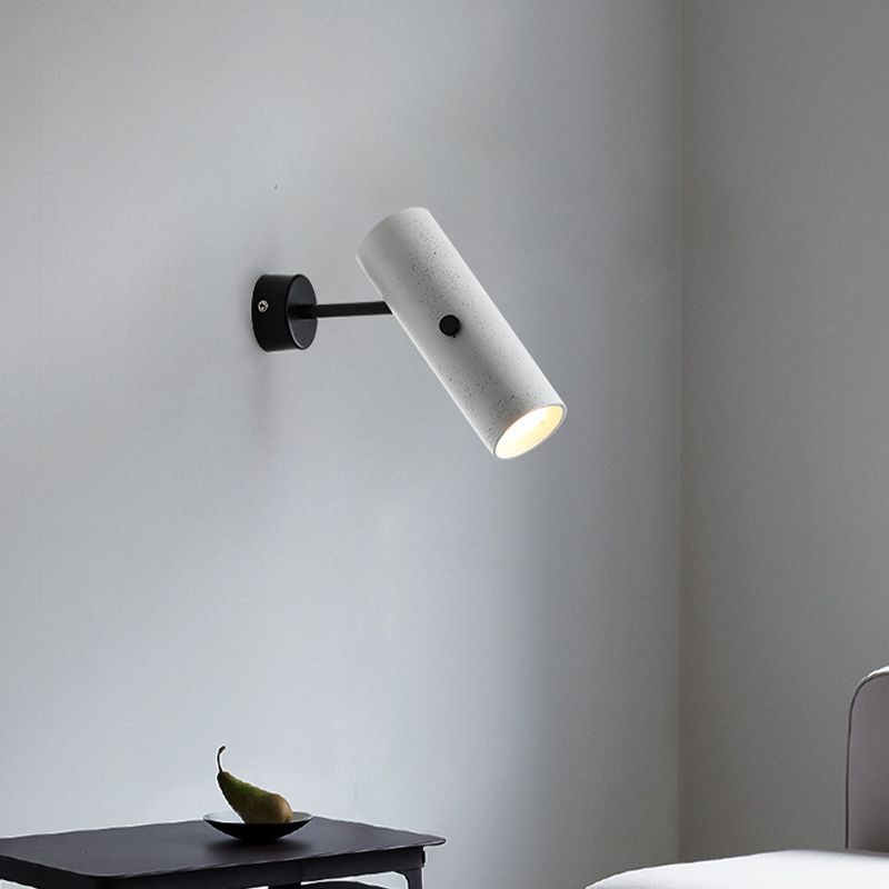 Lampada a parete cilindro lampada moderna a parete grigia a 1 luce con tonalità di cemento