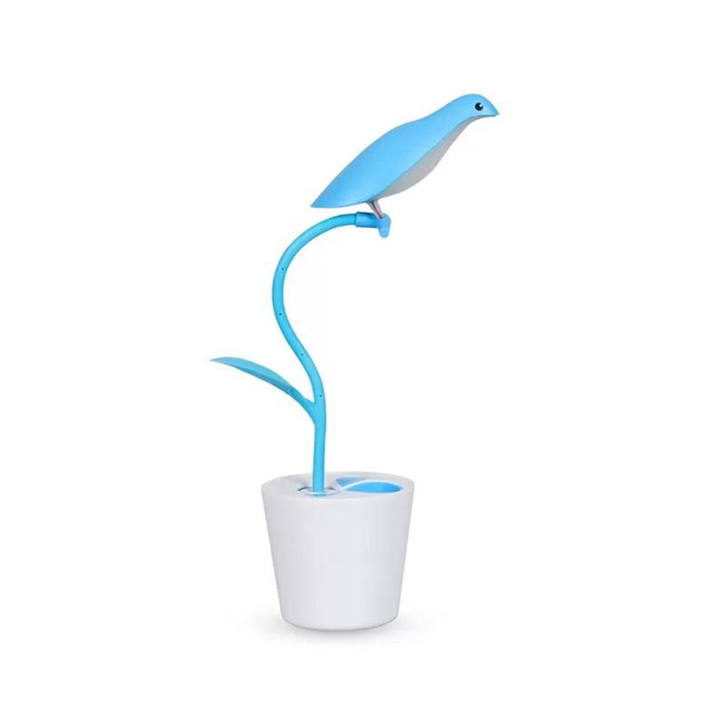 Eye-Caring Bird Shaped Desk Light 1 Head Macaron Loft Reading Light for Kid Bedroom
