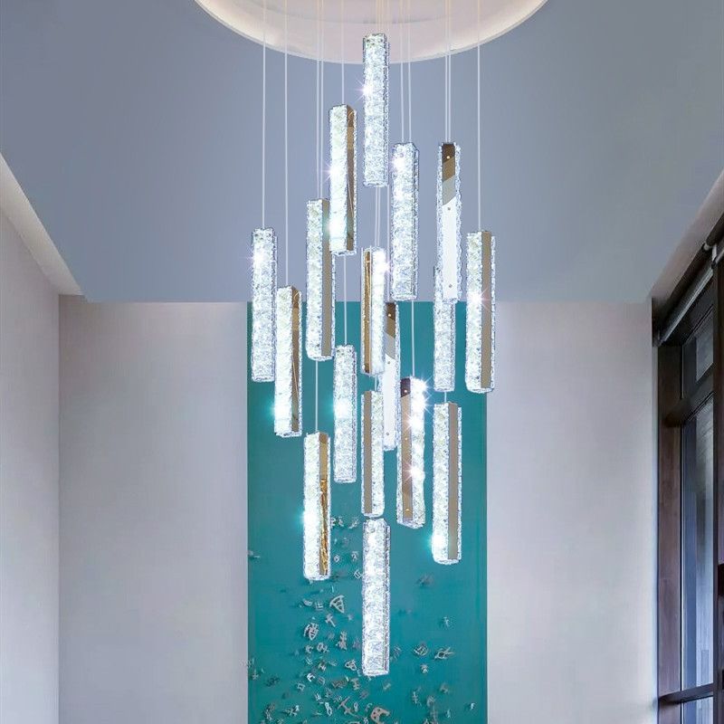 Kit de luz colgante posmoderna Luz de techo de cristal para sala de estar para sala de estar