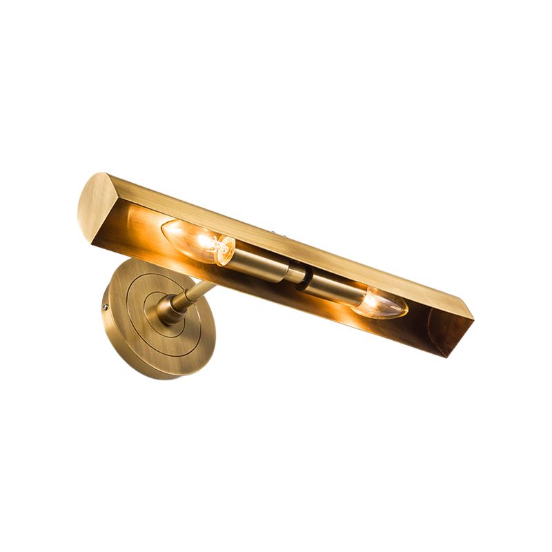 Brass Finish 2-Light Modernism Bathroom Vanity Light LED Bath Bar