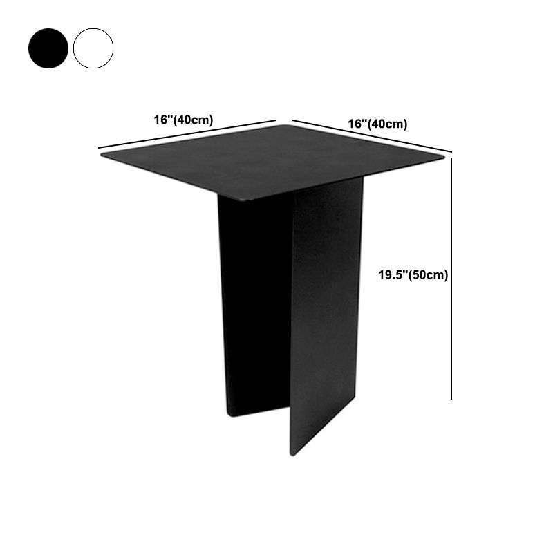 Mid-Century Metal Round /square Top Side Table 19.6" Tall Abstract End Table