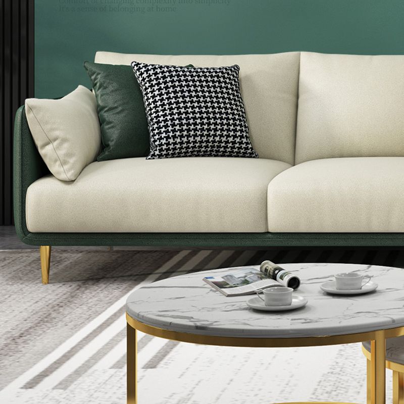 Glam Style 34.25 " H Faux Leather Square Arm Sofa & Chaise for Living Room