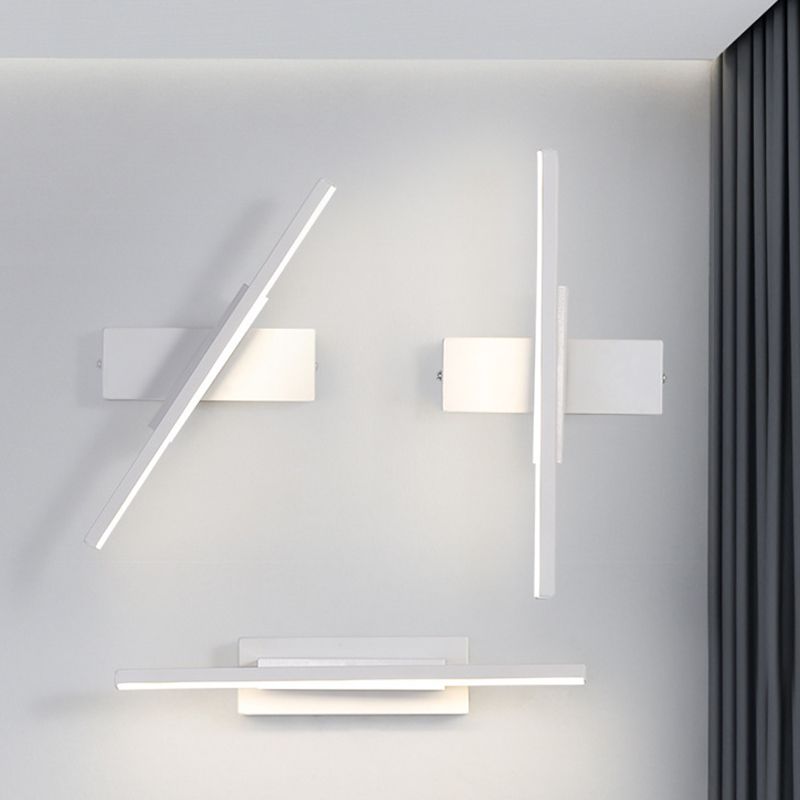 Modern Metal Rotatable Wall Light Strip 12" Wide LED Wall Sconce for Living Room
