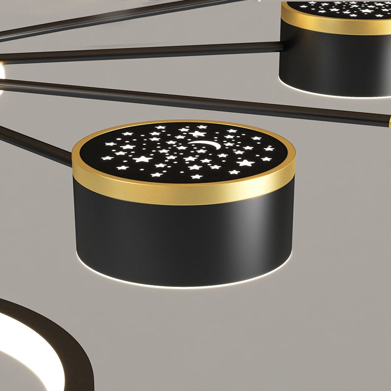 LED Eenvoudige kroonluchter lamp Multi -lichten Ronde vorm Hanghangend licht voor woonkamer